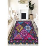 Motto Hali Patchwork Verona Kaymaz Deri Tabanlı Yıkanabilir Antibakteriyel Dijital Baskı Patchwork Halı Yolluk, PW-8088A-VRN-80X300