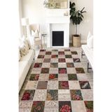 Motto Hali Patchwork Westa Kaymaz Tabanlı Yıkanabilir Antibakteriyel Dijital Baskı Patchwork Halı Kilim, PW-8013A-WST-160X300