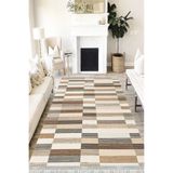Motto Hali Patchwork Westa Kaymaz Tabanlı Yıkanabilir Antibakteriyel Dijital Baskı Patchwork Halı Kilim, PW-8024A-WST-80X150