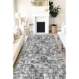 Motto Hali Patchwork Westa Kaymaz Tabanlı Yıkanabilir Antibakteriyel Dijital Baskı Patchwork Halı Kilim, PW-8031B-WST-200X300