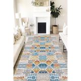 Motto Hali Patchwork Westa Kaymaz Tabanlı Yıkanabilir Antibakteriyel Dijital Baskı Patchwork Halı Kilim, PW-8035A-WST-160X230
