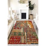 Motto Hali Patchwork Westa Kaymaz Tabanlı Yıkanabilir Antibakteriyel Dijital Baskı Patchwork Halı Kilim, PW-8043A-WST-200X300