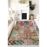 Motto Hali Patchwork Westa Kaymaz Tabanlı Yıkanabilir Antibakteriyel Dijital Baskı Patchwork Halı Kilim, PW-8044A-WST-100X200