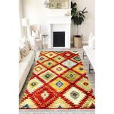 Motto Hali Patchwork Westa Kaymaz Tabanlı Yıkanabilir Antibakteriyel Dijital Baskı Patchwork Halı Kilim, PW-8045A-WST-200X300