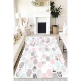 Motto Hali Patchwork Westa Kaymaz Tabanlı Yıkanabilir Antibakteriyel Dijital Baskı Patchwork Halı Kilim, PW-8053A-WST-80X200