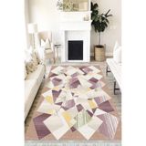 Motto Hali Patchwork Westa Kaymaz Tabanlı Yıkanabilir Antibakteriyel Dijital Baskı Patchwork Halı Kilim, PW-8064A-WST-200X300