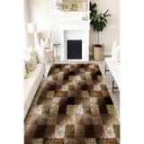 Motto Hali Patchwork Westa Kaymaz Tabanlı Yıkanabilir Antibakteriyel Dijital Baskı Patchwork Halı Kilim, PW-8082A-WST-200X300