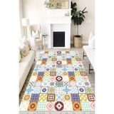 Motto Hali Patchwork Westa Kaymaz Tabanlı Yıkanabilir Antibakteriyel Dijital Baskı Patchwork Halı Kilim, PW-8091A-WST-160X230