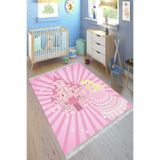 Motto Halı Perla Soft Kaymaz Tabanlı Yıkanabilir Antibakteriyel Dijital Baskı Çocuk Halısı, 80 x 400 CK-10065-PRL, PEMBE