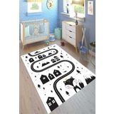 Motto Hali Perla Soft Kaymaz Tabanlı Yıkanabilir Antibakteriyel Dijital Baskı Çocuk Halısı, CK-10165A-PRL-100X200