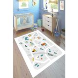 Motto Hali Perla Soft Kaymaz Tabanlı Yıkanabilir Antibakteriyel Dijital Baskı Çocuk Halısı, CK-10167A-PRL-200X300