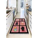 Motto Hali Perla Soft Kaymaz Tabanlı Yıkanabilir Antibakteriyel Dijital Baskı Mutfak Halısı, MK-9017B-PRL-100X300