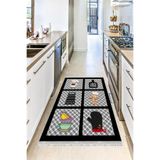 Motto Hali Perla Soft Kaymaz Tabanlı Yıkanabilir Antibakteriyel Dijital Baskı Mutfak Halısı, MK-9017C-PRL-80X400