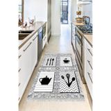 Motto Hali Perla Soft Kaymaz Tabanlı Yıkanabilir Antibakteriyel Dijital Baskı Mutfak Halısı, MK-9019A-PRL-80X250