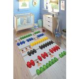 Motto Hali Punto Kaymaz Dot Tabanlı Yıkanabilir Antibakteriyel Dijital Baskı Çocuk Halısı, CK-10103A-PNT-120X180