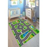 Motto Hali Punto Kaymaz Dot Tabanlı Yıkanabilir Antibakteriyel Dijital Baskı Çocuk Halısı, CK-10127A-PNT-200X300