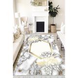 Motto Hali Stone Cotton Şönil Kaymaz Tabanlı Yıkanabilir Antibakteriyel Dijital Baskı Halı Yolluk, ST-1088A-CTN-80X300