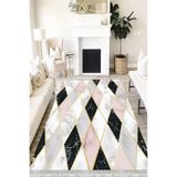 Motto Hali Stone Eko Punto Kaymaz Dot Tabanlı Yıkanabilir Antibakteriyel Dijital Baskı Halı Yolluk, ST-1033A-EKOPNT-160X230
