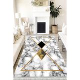 Motto Hali Stone Verona Kaymaz Deri Tabanlı Yıkanabilir Antibakteriyel Dijital Baskı Halı Yolluk, ST-1014A-VRN-80X300