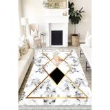 Motto Hali Stone Verona Kaymaz Deri Tabanlı Yıkanabilir Antibakteriyel Dijital Baskı Halı Yolluk, ST-1014B-VRN-100X200