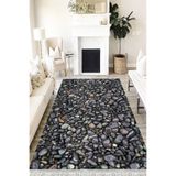 Motto Hali Stone Verona Kaymaz Deri Tabanlı Yıkanabilir Antibakteriyel Dijital Baskı Halı Yolluk, ST-1078A-VRN-120X180