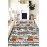 Motto Hali Stone Westa Kaymaz Tabanlı Yıkanabilir Antibakteriyel Dijital Baskı Halı Yolluk, ST-1046E-WST-200X300