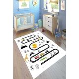 Motto Hali Verona Kaymaz Deri Tabanlı Yıkanabilir Antibakteriyel Dijital Baskı Çocuk Halısı, CK-10132A-VRN-200X300