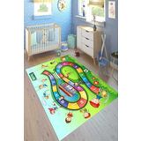 Motto Hali Westa Kaymaz Tabanlı Yıkanabilir Antibakteriyel Dijital Baskı Çocuk Halısı, CK-10130A-WST-120X180