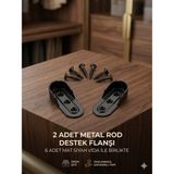 Motto Oval Askı Flanşı ( Aparat ) Siyah 2 Adet