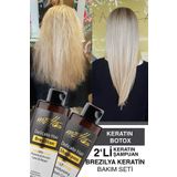Motto Plus Professional 2'li Brezilya Fönü Şampuan Keratin Saç Düzleştirici Botox Bakım Seti (400ML Şampuan 400ML Keratin)