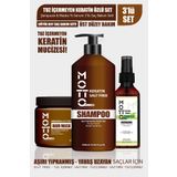 Motto Plus Professional Yavaş Uzayan-Aşırı Yıpranmış Saçlar İçin Tuzsuz Keratinli 3'lü Saç Bakım Seti (Şampuan-Maske-Serum)