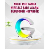 Motto Ticaret Akıllı Uyku Lambası Gündoğumu Alarmı Kablosuz Şarj ve Müzik Çalar - Renkli