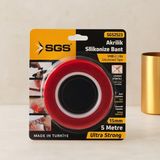 Motto Ticaret Akrilik Silikonize Çift Taraflı Bant (Vhb) 15MM x 5yd - Çok Renkli