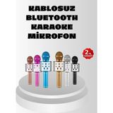 Motto Ticaret Kablosuz Bluetooth Karaoke Mikrofon Yankı Efektli - Renkli