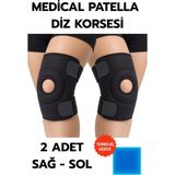Motto Ticaret Medical Patella Destekli Diz Korsesi Ikili Sağ Sol Çapraz Bağ Menisküs Ağrısı Için Sporcu D - Standart - Renkli