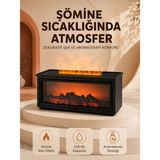 Motto Ticaret Mey Ithalat® Alev Efektli Aroma Yayıcı Hava Nemlendirici Uzaktan Kumandalı Gece Lambası - Renkli