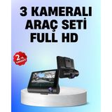Motto Ticaret Mey Ithalat® Full Hd 1080P 3 Kameralı Araç Dvr – Gece Görüşlü ve G-Sensörlü Güvenlik Ç - Renkli