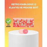 Motto Ticaret Mey Ithalat® Renkli Retro Tuş Takımlı Klavye – 3 Cihaz Bağlantısı, Medya Kısayol Tuşlar�