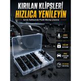 Motto Ticaret Mey Ithalat® Universal Araç Döşeme Klipsi ve Tampon Sabitleme Pimi Seti 100 Parça Organizer Ku