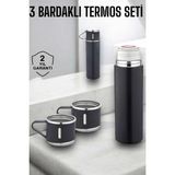 Motto Ticaret Paslanmaz Çelik 3’lü Termos Seti Vakumlu ve 8 Saat Isı Koruma - Renkli