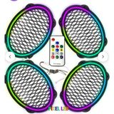 Motto Ticaret Poke PK-5653 4 Adet Oval Oto Hoparlör Kapağı Kumandalı Pixel Ledli Rgb Animasyonlu Kapak