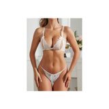 Motto10 Butik Bacio Fantezi Beyaz Dantelli Seksi Sütyen Kilot Takım Bc9706