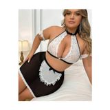 Motto10 Butik Fantazi Seksi Halkalı Dantelli Babydol Gecelik Bc9235