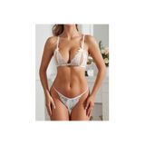 Motto10butik Bacio Fantezi Beyaz Dantelli Seksi Sütyen Kilot Takım BC9706 Çok renkli-S