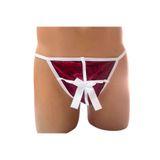 Motto10butik Bacio Fantezi Beyaz Fiyonklu Kadife Erkek String İç Giyim BC4593 Çok Renkli-S