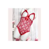 Motto10butik Bacio Fantezi Dantelli Kırmızı Seksi Özel Ağı Açık İç Giyim BC9701-1 Çok Renkli-M