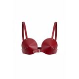 Motto10butik Bordo Göğüs Harness Konik Kaplı Deri Büstiyer - APFT250 Taba-tek ebat
