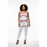 Motto10butik Büyük Beden Kırmızı Kadın Deri Harness Takım Jartiyerli Halka Detaylı - APFT478 Taba-4XL-5XL