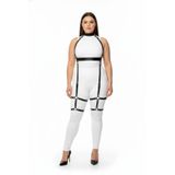 Motto10butik Büyük Beden Siyah Kadın Deri Full Body Harness Takım Şık Vücut Aksesuarı - APFT864 -