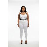 Motto10butik Büyük Beden Siyah Kadın Deri Harness Takım Zincir Detaylı Fantazi Full Set - APFT720 Siyah-S/M